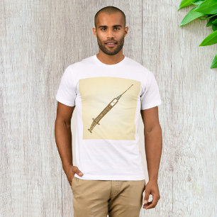 Camiseta Esbozo de atención médica de jeringas de cosecha v
