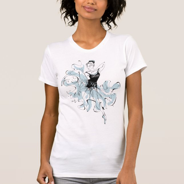 Camiseta Esbozo de Ballerina en azul (Anverso)