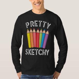 Camiseta Esbozo de bonito Lápiz Artista de Arte Creativo A