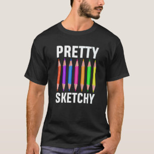 Camiseta Esbozo de bonito Pencillos Coloridos Artistas 1