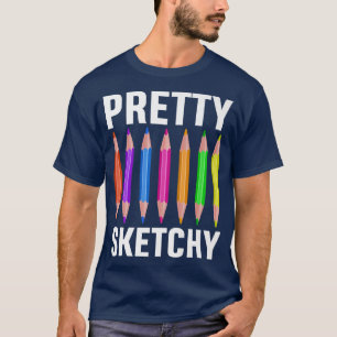 Camiseta Esbozo de bonito Pencillos Gracioso Arte Amor De C