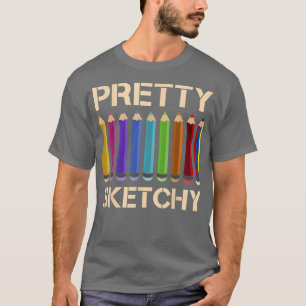 Camiseta Esbozo de bonito Pencillos Gracioso Arte Amor De C