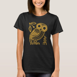 Camiseta Esbozo de búho de Atenas de la antigua moneda grie