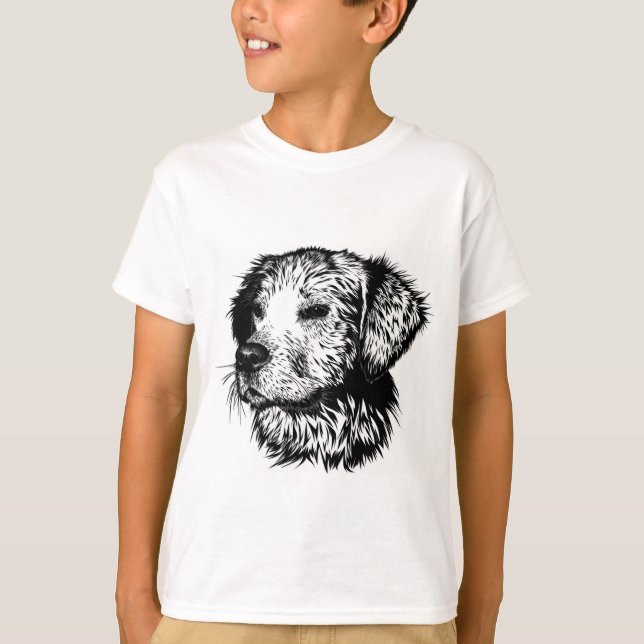 Camiseta Esbozo de cabeza canina (Anverso)