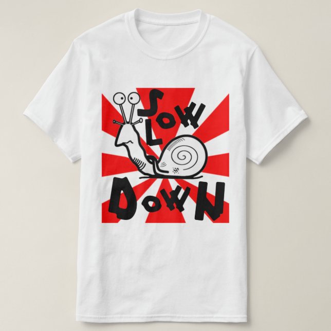 Camiseta Esbozo de caracol de Guay y lema de lentitud v2 (Diseño del anverso)