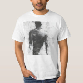 Camiseta Esbozo de carbón vegetal de la figura que se enfre