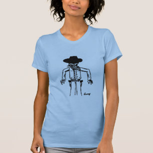 Camiseta Esbozo de Cowboy Mujeres Twofer Sheer T-Shirt
