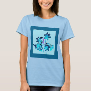 Camiseta Esbozo de Daylilies - Cobalto y azul cielo
