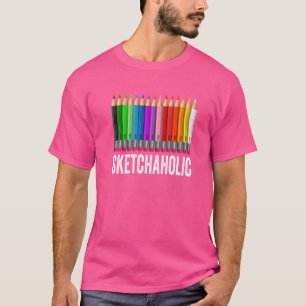 Camiseta Esbozo de dibujos de dibujos animados de artistas 