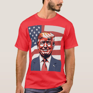 Camiseta Esbozo de Donald Trump con sonrisa sutil y estadou