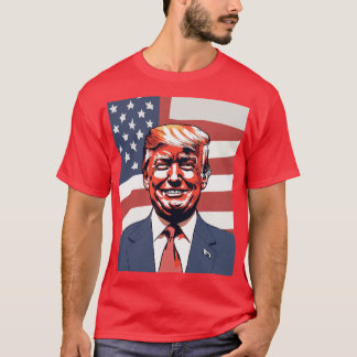 Camiseta Esbozo de Donald Trump con sonrisa sutil y estadou