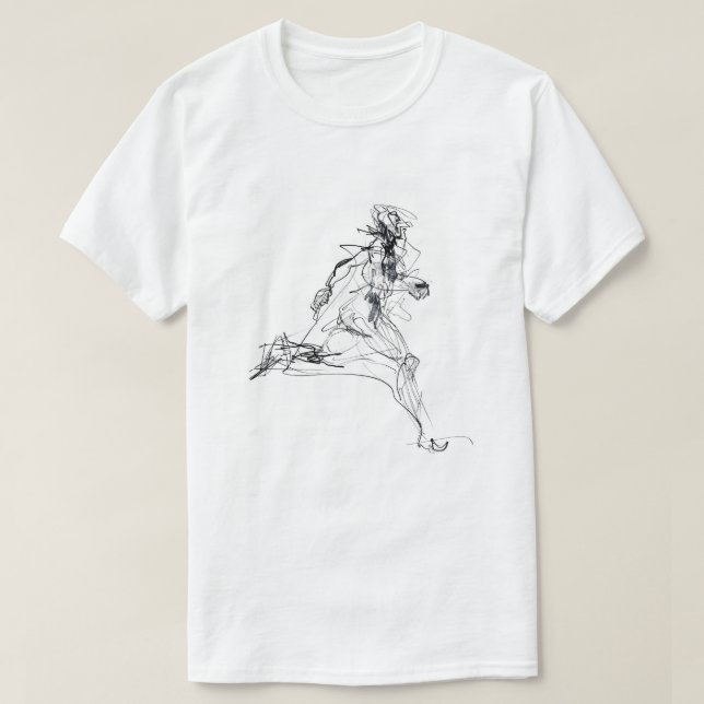 Camiseta Esbozo de ejecución abstracta (Diseño del anverso)