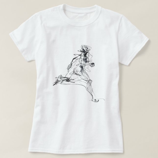 Camiseta Esbozo de ejecución abstracta (Diseño del anverso)