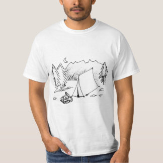 Camiseta Esbozo de escena de acampada