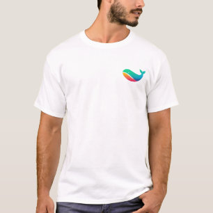 Camiseta Esbozo de esquema de silueta azul de ballena Unise