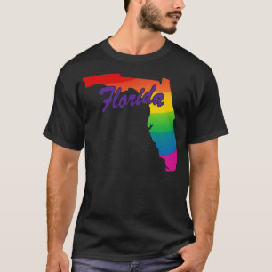 Camiseta Esbozo de estado arcoiris en Florida