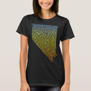Camiseta Esbozo de estado de Nevada Maze & Laberinto