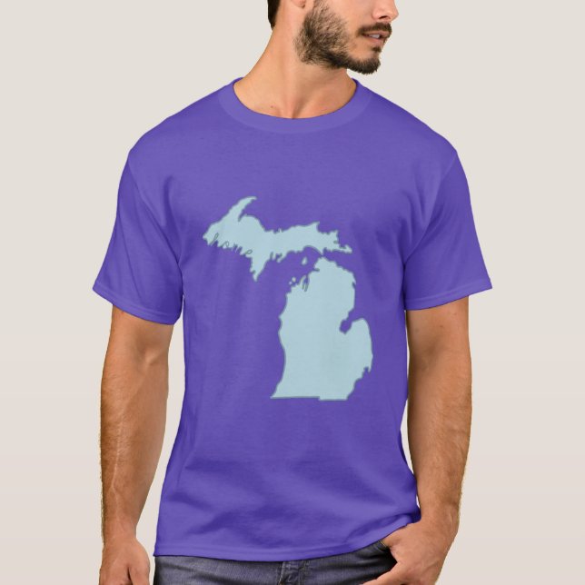 Camiseta Esbozo de estado de origen de Michigan sobredimens (Anverso)