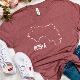 Camiseta Esbozo de frontera guineana para el mapa del país
