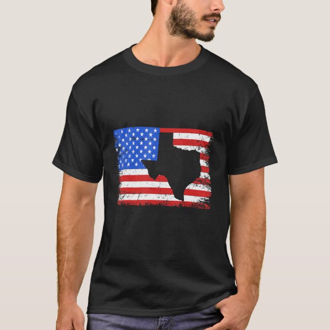 Camiseta Esbozo de la bandera norteamericana de Texas con p (Anverso)