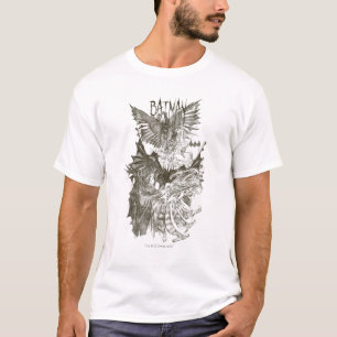 Camiseta Esbozo de lápiz gráfico de novela de Batman