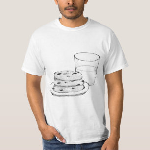 Camiseta Esbozo de leche y cookies