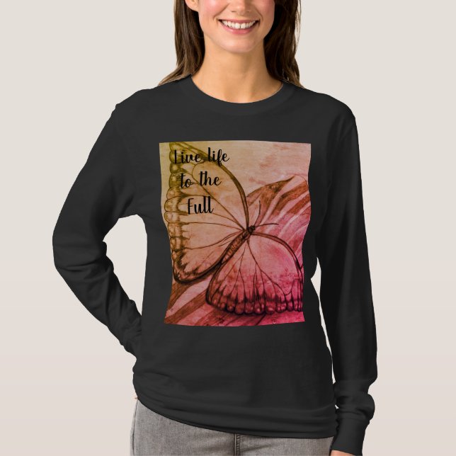 Camiseta Esbozo de mano de mariposa (Anverso)