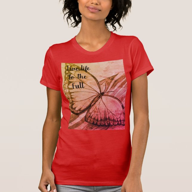 Camiseta Esbozo de mano de mariposa (Anverso)