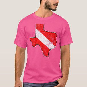 Camiseta Esbozo de mapa de Texas Bandera de buceo Scuba