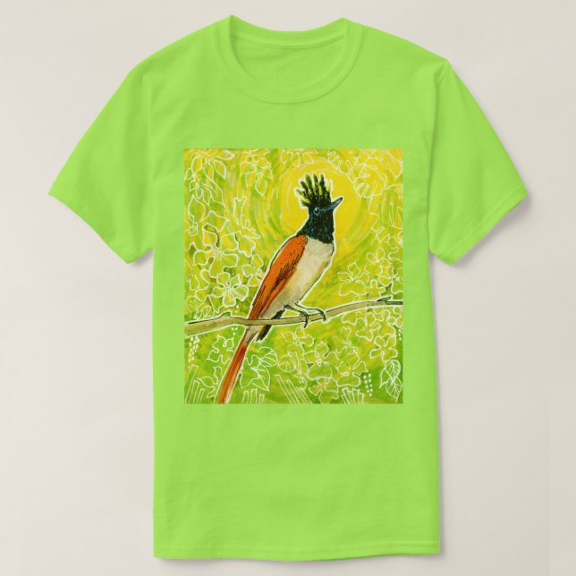 Camiseta Esbozo de pájaro tropical Flycatcher del paraíso i (Diseño del anverso)
