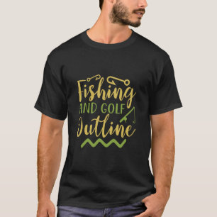 Camiseta Esbozo De Pesca Y Golf