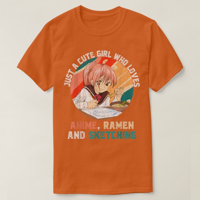 Camiseta Esbozo de Ramen Lover Kawaii Chicas japonesas  (Diseño del anverso)