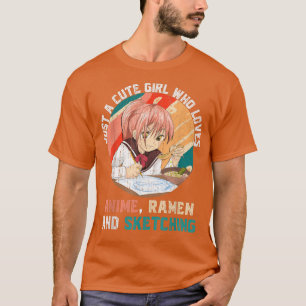 Camiseta Esbozo de Ramen Lover Kawaii Chicas japonesas 