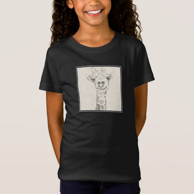 Camiseta Esbozo de retrato de jirafa (Anverso)