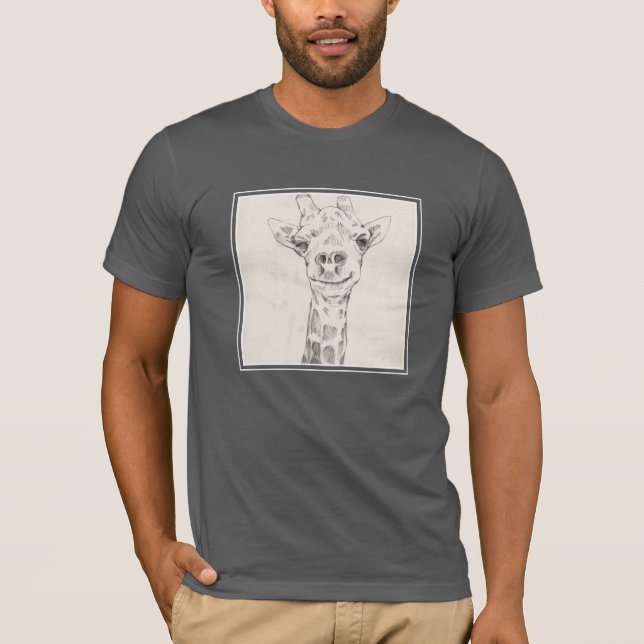 Camiseta Esbozo de retrato de jirafa (Anverso)