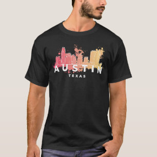 Camiseta Esbozo de Silhouette Skyline de Austin Texas USA