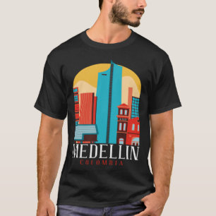 Camiseta Esbozo de silueta de línea aérea de la ciudad de M