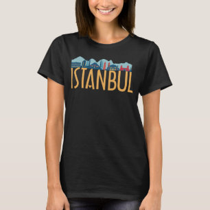 Camiseta Esbozo de silueta en línea aérea de Estambul Turqu