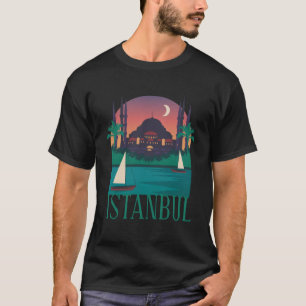 Camiseta Esbozo de silueta en línea aérea de Estambul Turqu