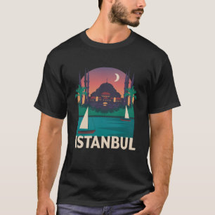 Camiseta Esbozo de silueta en línea aérea de Estambul Turqu