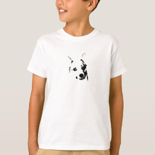 Camiseta Esbozo de tinta negra y blanca de perro de Corgi