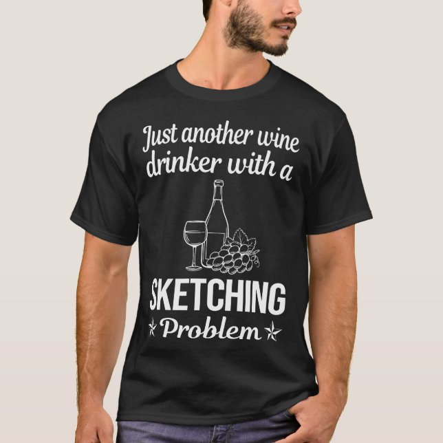 Camiseta Esbozo de Wine Drinker (Anverso)