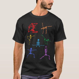 Camiseta Esbozo de yoga arco iris Ejercicio de Halloween pa