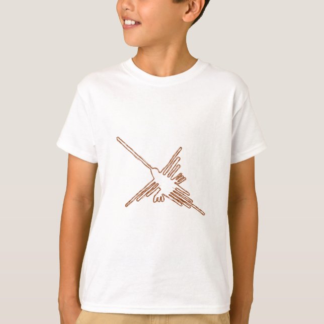 Camiseta Esbozo del colibrí de líneas de Nasca (Anverso)