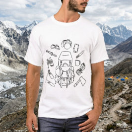 Camiseta Esbozo del engranaje de aventura | Paseando por la