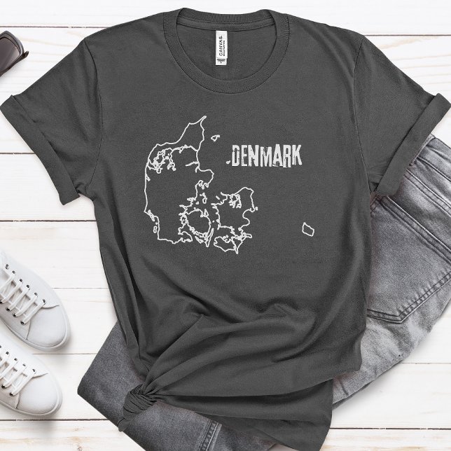 Camiseta Esbozo del mapa de Dinamarca (Subido por el creador)