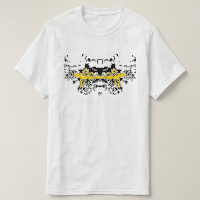 Camiseta Esbozo del tigre (amarillo) (Diseño del anverso)