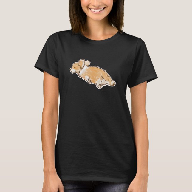 Camiseta Esbozo dibujado a mano de perro de Corgi (Anverso)