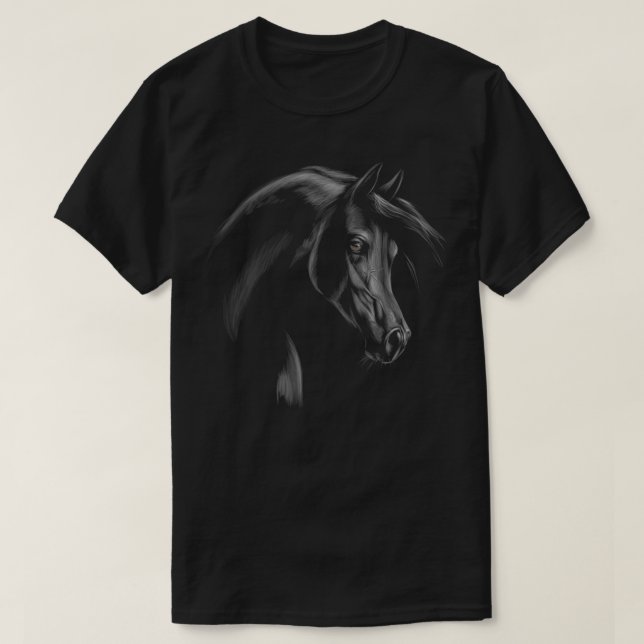 Camiseta Esbozo dibujado a mano por caballos árabes (Diseño del anverso)