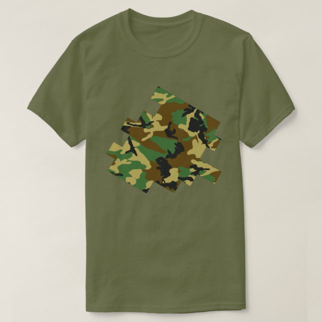 Camiseta Esbozo digital del patrón de camo invernal (Diseño del anverso)